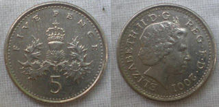 england 5 pence 2001