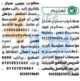 وظائف خالية الجمعه الوسيط 2-10-2020