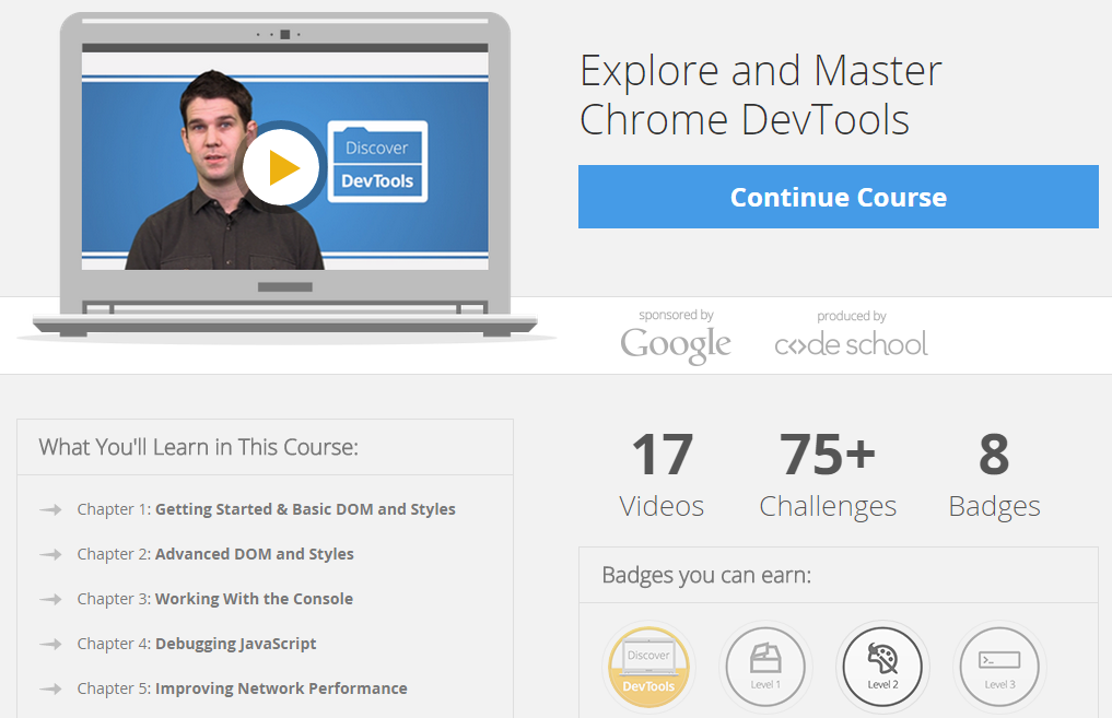  http://discover-devtools.codeschool.com/