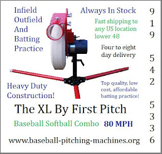 Call Jim 919-542-5336 for XL Pitching Machine Specials Deals And Bargains.