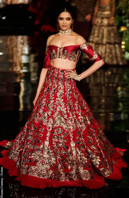 Deepika Padukone in Modern Bride Lehenga Choli On The Ramp