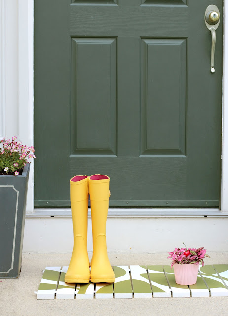 How to make a wooden door mat with 1 x 3 wood material - Spring home decor