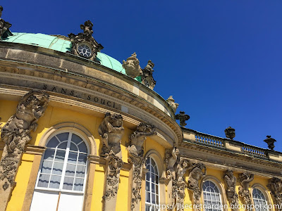 Baroque Potsdam Sanssouci Palace under the blue sky