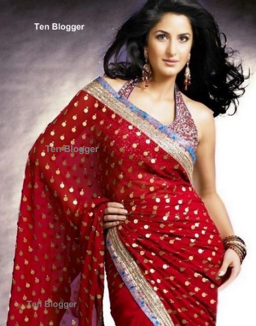 Bollywood Hot Actress Katrina Kaif Latest Saree Collection Picture Gallery