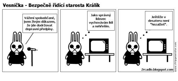 Komiks Vesnička - Bezpečně řídící starosta Králík