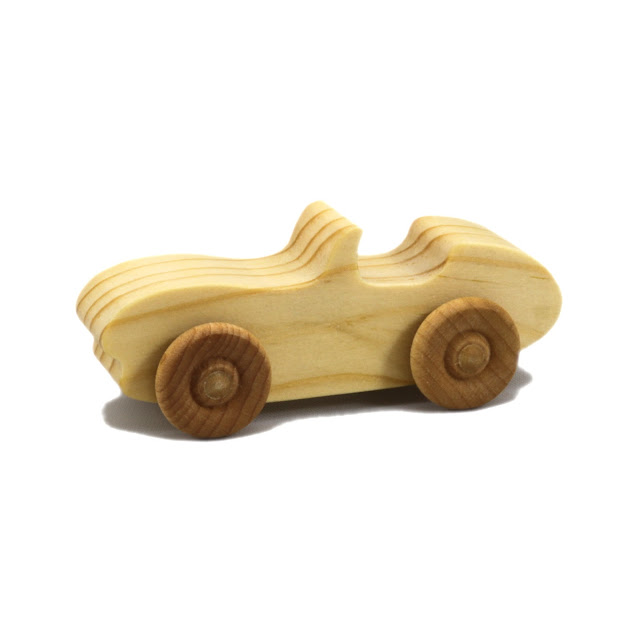 Wood Toy Car, Convertible Sports Coupe, Handmade and Finished with Mineral Oil and Bees Wax, Miniature Snazzy Ripsnorter