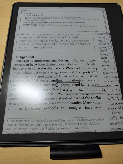 更新過後，使用Send to Kindle轉檔的PDF文件也能如同其他檔案一般劃線與查詢字典了