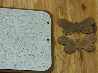 Vintaj Embossing plates and embossed butterflies