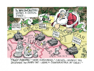 image: cartoon by Pat Bagley, "Colonel Santa"