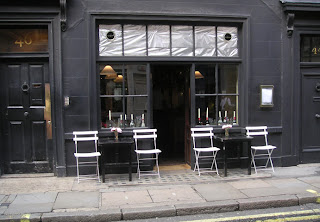 The discreet exterior of Andrew Edmunds, Soho