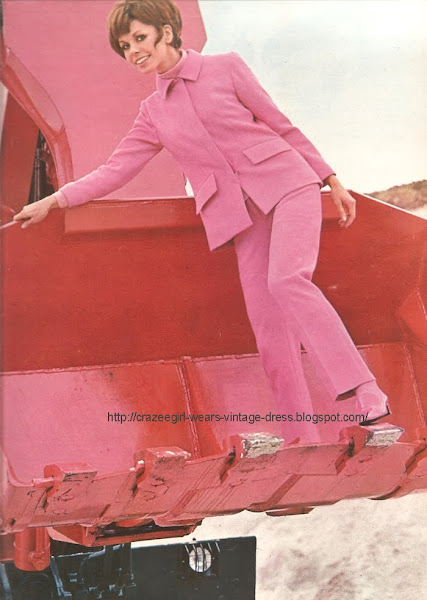pink pants suit -1967 Rodier 60s 1960
