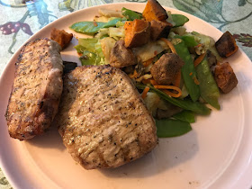 Pork Chops Grilled on Big Green Egg