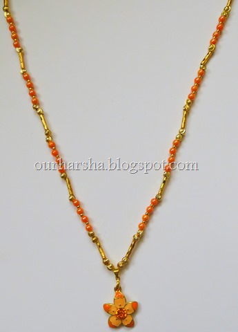 Orange Beaded Necklace (13)