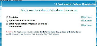 Kalyana laxmi online application process by Telanganaweb