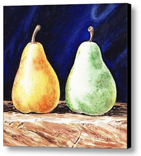 Bestselling painting of pears watercolor by the artist Irina Sztukowski