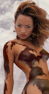 Chocolate Body Painting Art on Sexy Models - Girls painted in chocolate