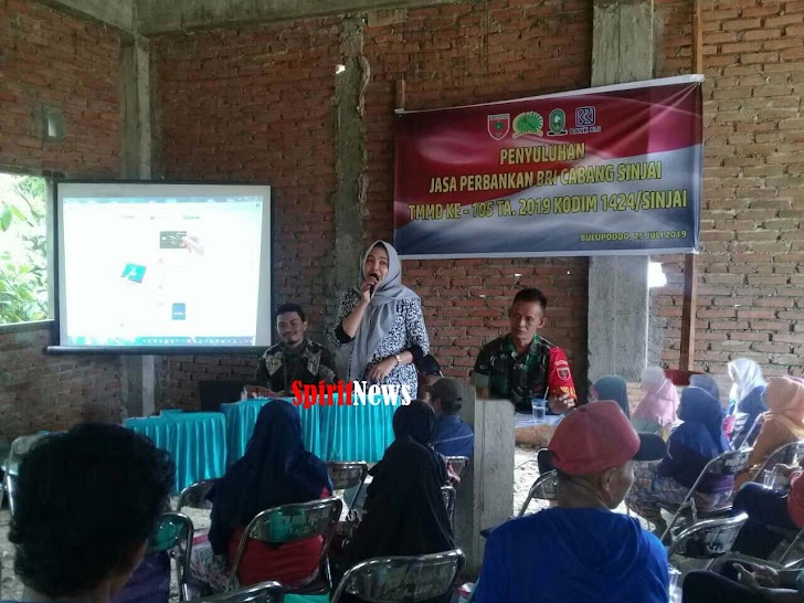 Satgas TMMD Kodim 1424/Sinjai, Gelar Giat Penyuluhan Jasa Perbankan 