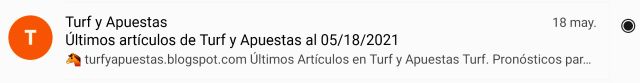 Mensaje recibido al estar suscripto por correo electrónico