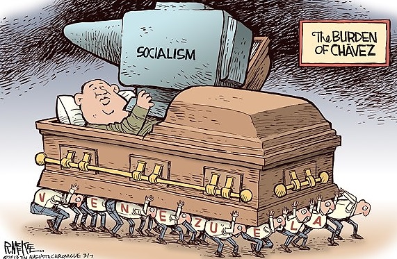 Political Cartoon,Political Cartoon Chavez, Chavez Funeral