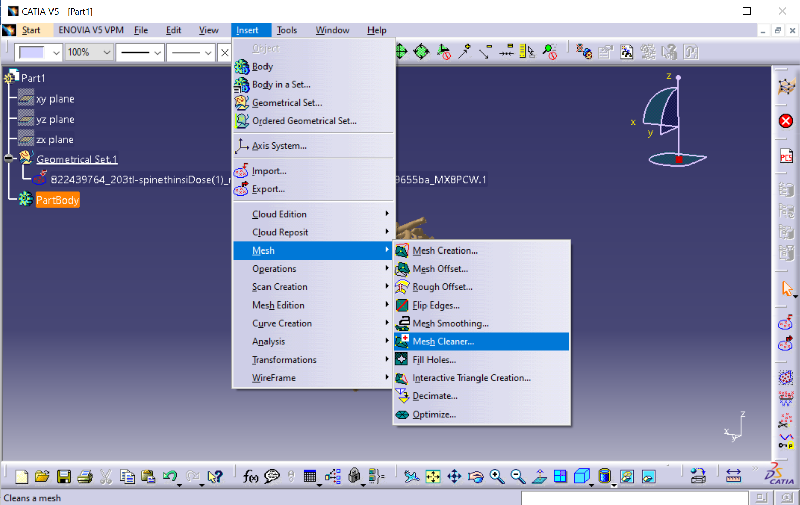 Mesh cleaning in CATIA V5