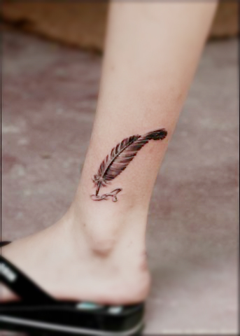 Feather Ankle Bracelet Tattoo