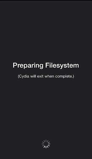 cydia initializing and preparing file system