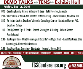 Friday Demo Area Schedule for FGS 2016