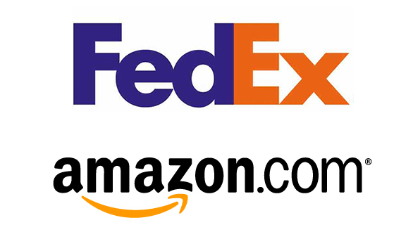 FedEx logo Amazon logo