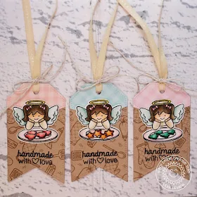 Sunny Studio Stamps: Build-A-Tag Blissful Baking Little Angels Handmade With Love Holiday Gift Tags by Lexa Levana