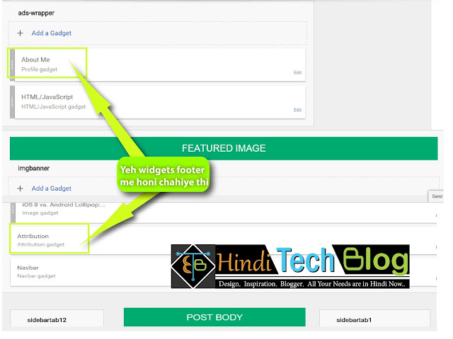 screenshot of blogger layout panel