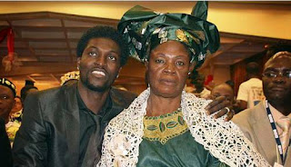 Emmanuel Adebayor and his mother