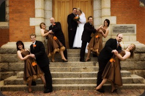 Bridal party after wedding in front of church- Joretha Taljaard Wedding Photography