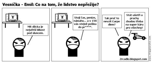 Komiks Vesnička - Emil: Co na tom, že lidstvo nepřežije?