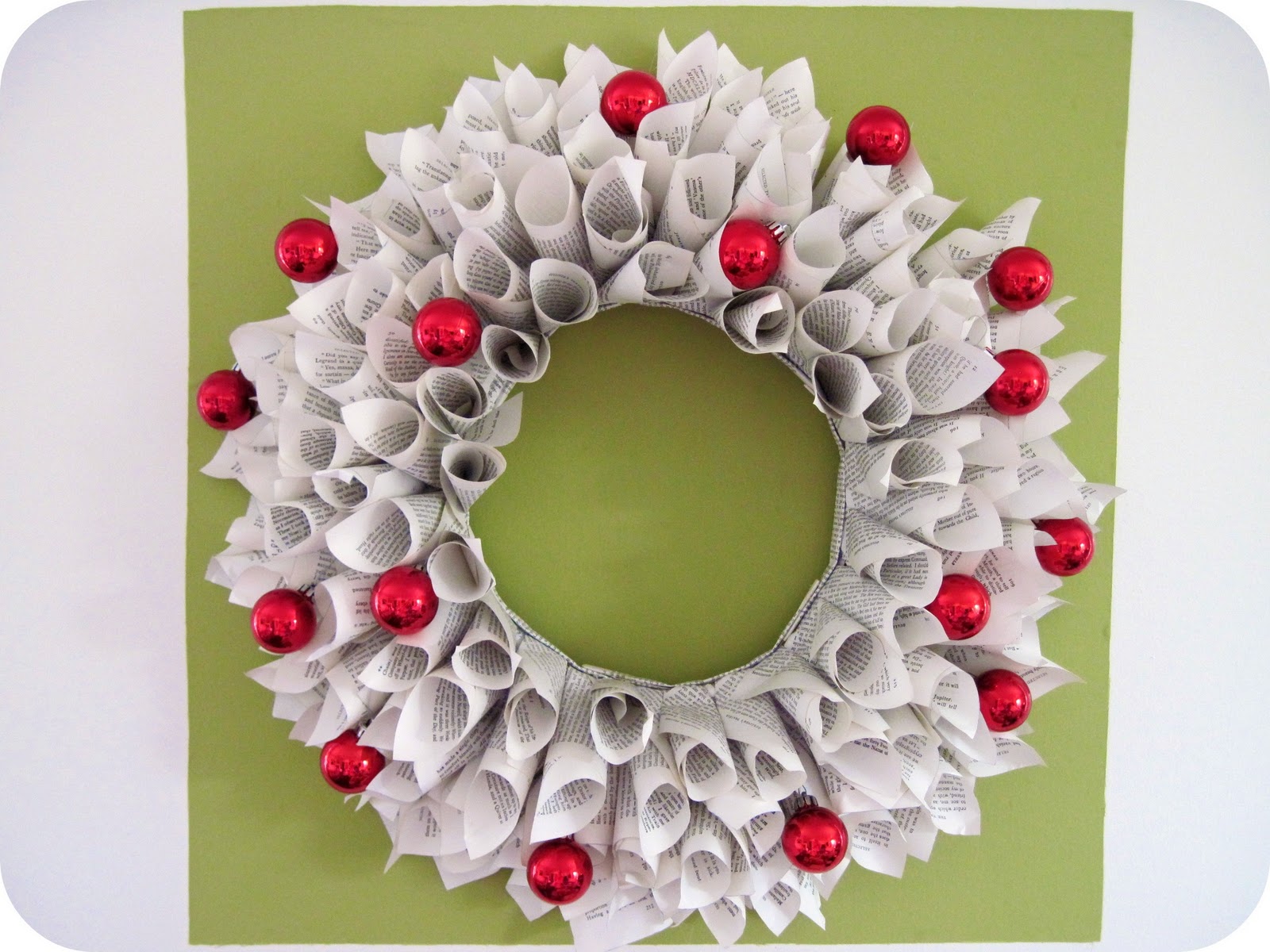 Homemade by jill: holiday cheer book wreath