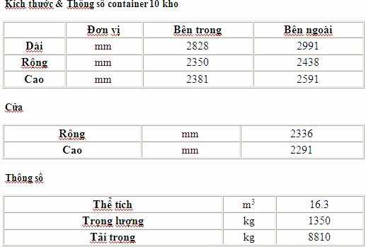 MUA BÁN CHO THUÊ CONTAINER KHO 10' 