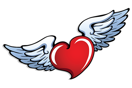 Heart with angel wings