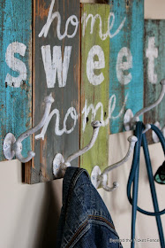 home sweet home reclaimed wood coat hook http://bec4-beyondthepicketfence.blogspot.com/2014/03/home-sweet-home-coat-hook.html