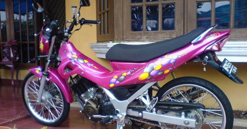 Gambar desain cutting stiker elegan look motor Satria fu 