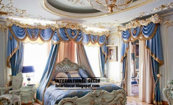 Classic curtain designs, bedroom curtains 2015,luxury blue curtain