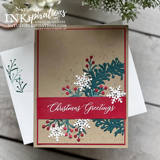 Stampin' Up! Wishes All Around Christmas card with envelope | Nature's INKspirations by Angie McKenzie