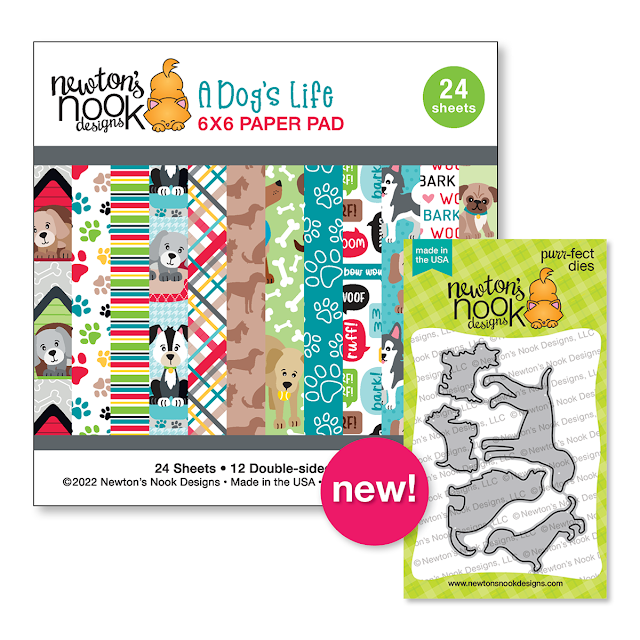A Dog's Life Paper Pad and Dog Silhouettes Die Set by Newton's Nook Designs
