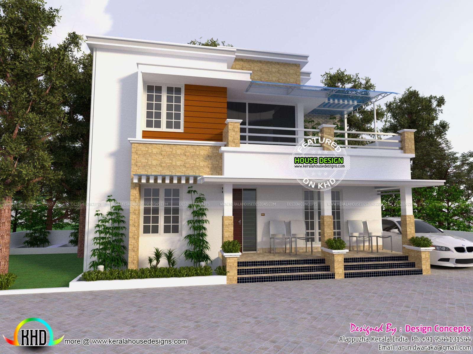 Modern house with detached porch - Kerala home design and ...