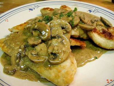 Chicken Mushrooms With Sauces
