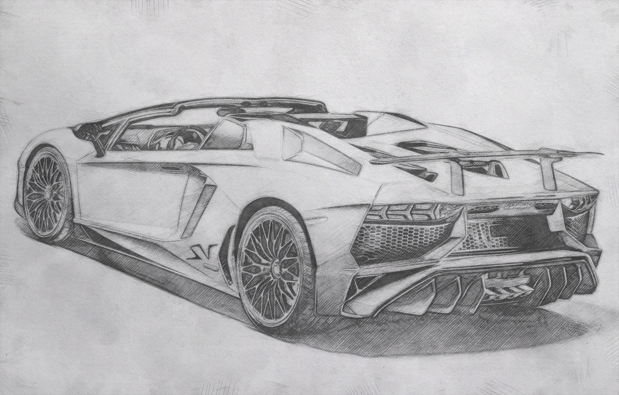 lamborghini aventador lp750-4 sv outline drawing