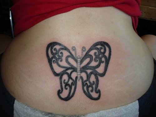 tribal butterfly tattoos for women