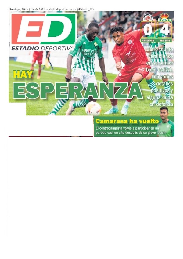 Betis, Estadio Deportivo: "Hay esperanza"
