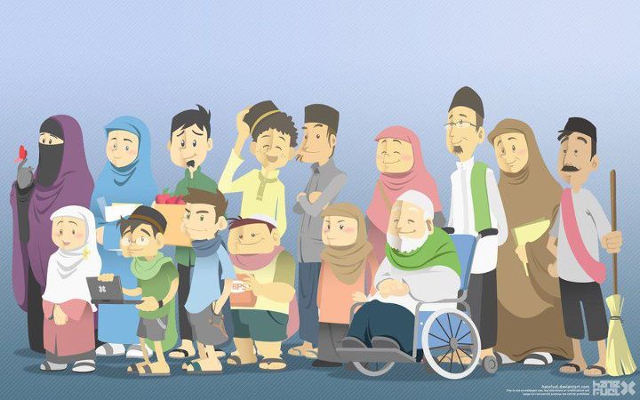Foto Kartun Keluarga Islam