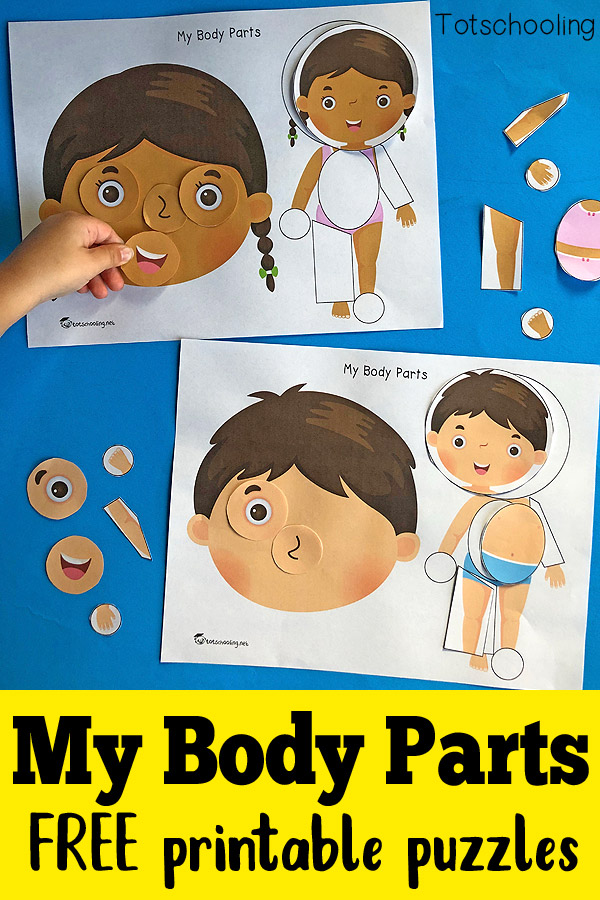 my body parts printable puzzles totschooling toddler