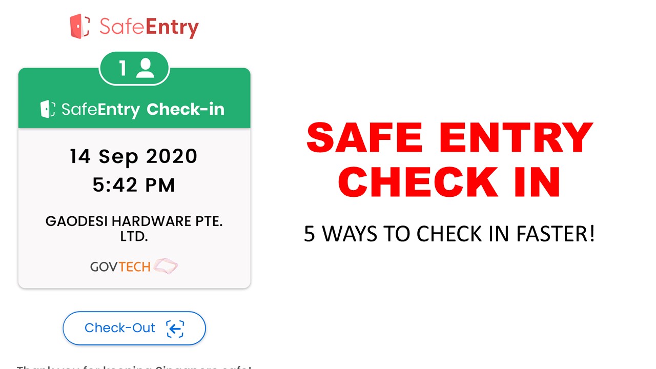 Safe Entry Check in Tips : 5 ways to check in Faster | The ...