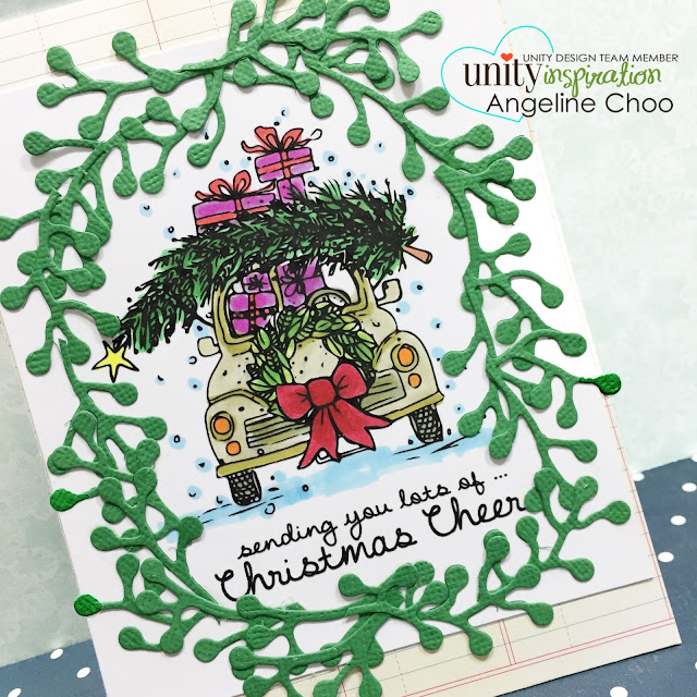 ScrappyScrappy: BIG Blog Hop + [NEW VIDEOS] with Unity Stamp - Love Bug Christmas #scrappyscrappy #unitystampco #card #cardmaking #stamp #stamping #christmas #holiday #lovebug #wreath